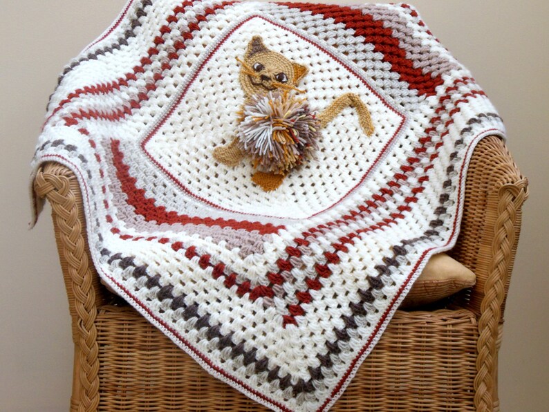 Animal Cute Kitty Cats Tabby Cat Kitten Throw Blanket for Boy Girl Kids /& Baby Cat Nursery Decor Crochet Baby Blanket