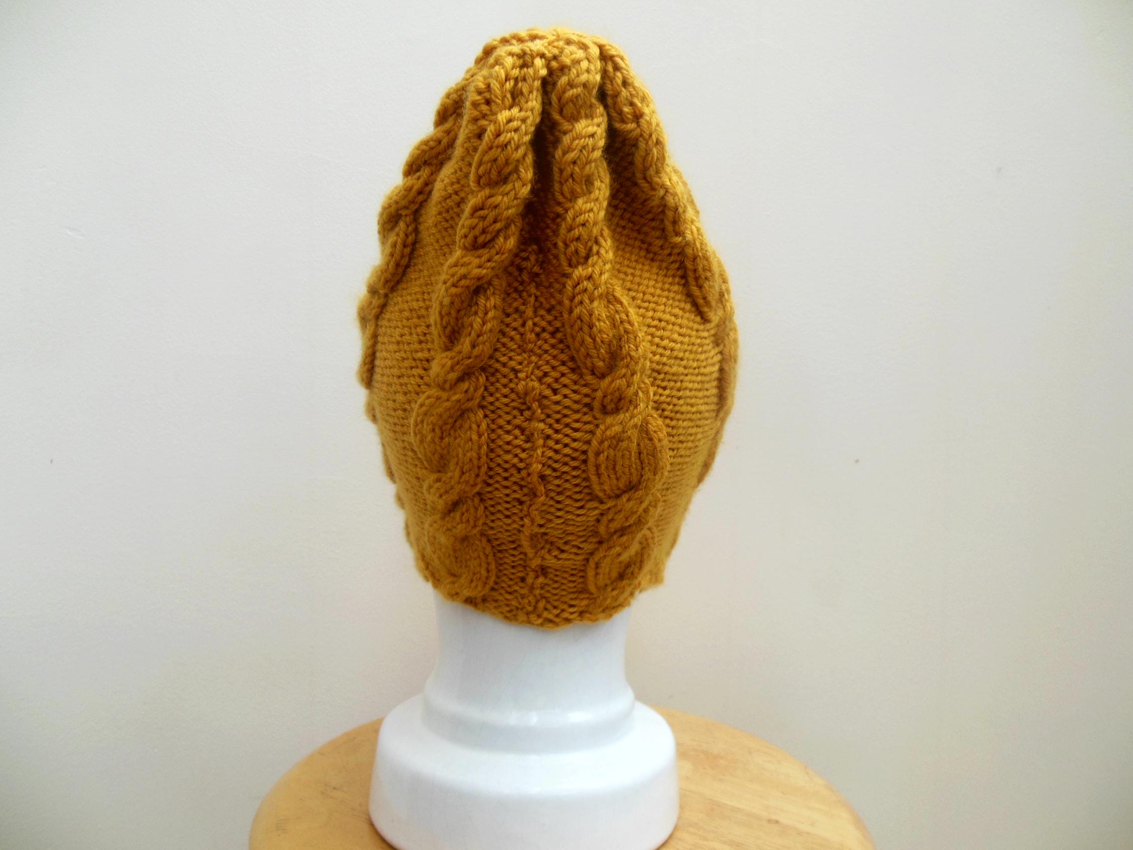 Like new le bonnet classic wool knit mustard beanie hat Mustard Wool Beanie - Etsy main image 4