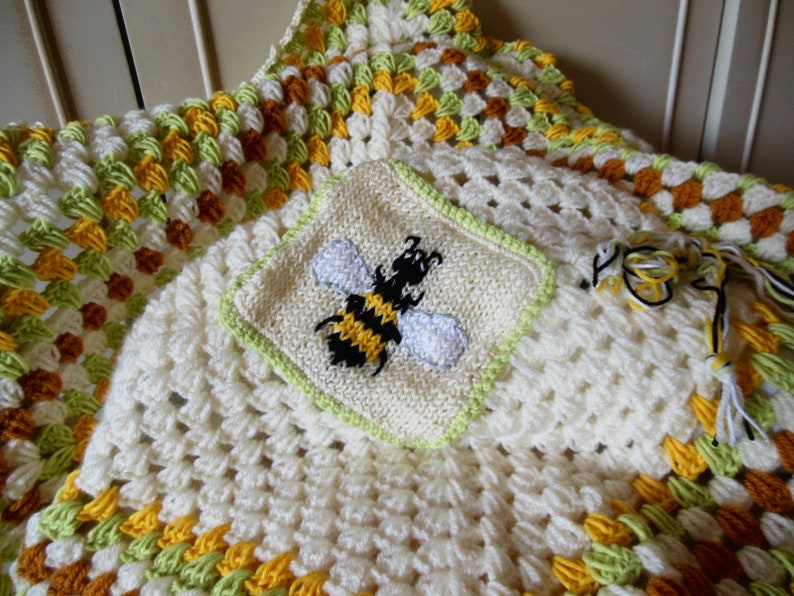 Crochet bee blanket crochet baby afghan with bumble bee Etsy