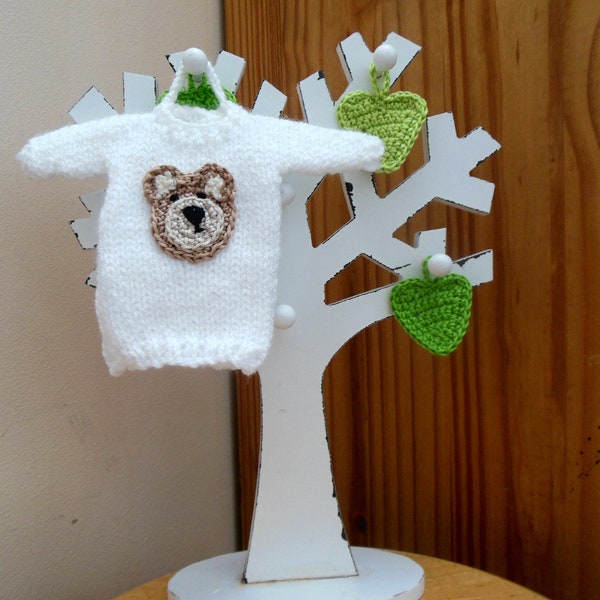 Teddy Bear Mini Sweater Ornament, Teddy Bear Lover Gift