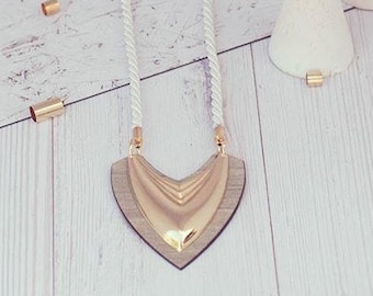 geometric necklace in black, Bold Big Necklace, Black Gold Necklace, gold long necklace, geometric statement necklace, Black and gold rope