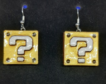 Super Mario Bros - Mario 35th - Question Block Earrings