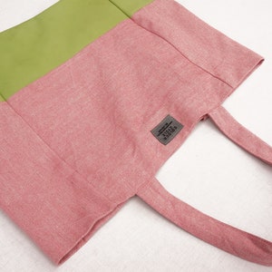 Tote Bag 'Pink Mint' Leather Large image 6