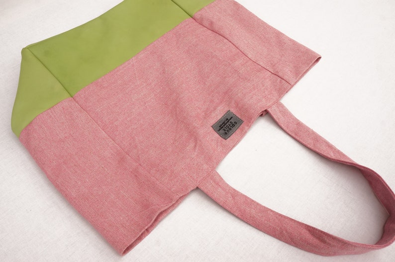 Tote Bag 'Pink Mint' Leather Large image 6