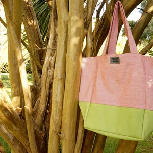 Tote Bag 'Pink Mint' Leather Large image 3