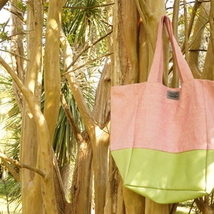 Tote Bag 'Pink Mint' Leather Large image 5