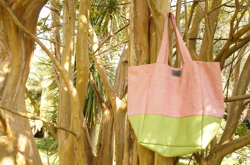 Tote Bag 'Pink Mint' Leather Large image 5