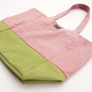 Tote Bag 'Pink Mint' Leather Large image 4