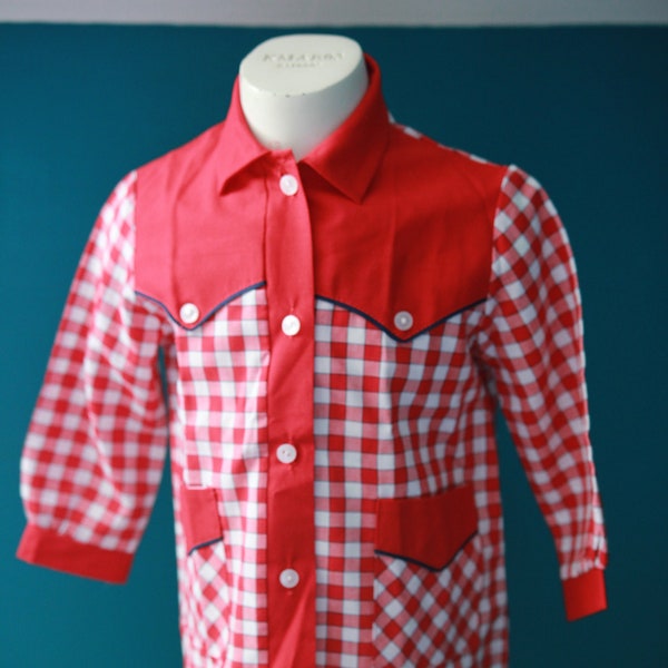 chemise blouse a carreaux vintage, 2 ans