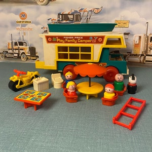 fisher prijs campervan, fisher prijs, fisher price auto, vintage fisher prijs boot, vintage fisher prijs, fisher prijs mini bus