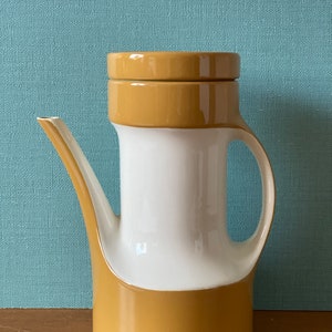 Riccardo Schweizer teapot, teapot, vintage teapot, Pagnossin ceramica coffee maker, white and brown coffee maker