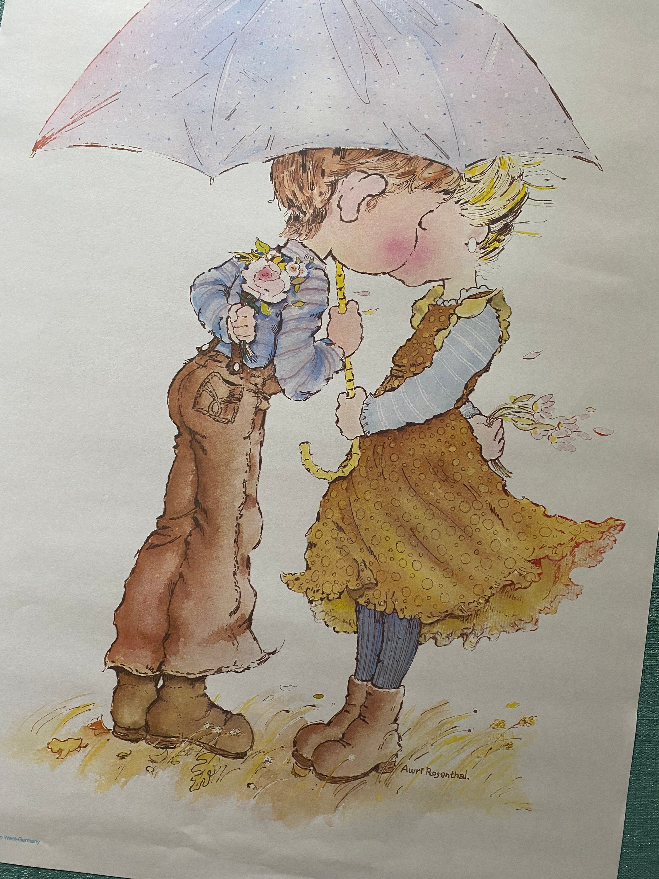 Vintage Poster, 1980s Poster, Sarah Kay Style Poster, - Etsy