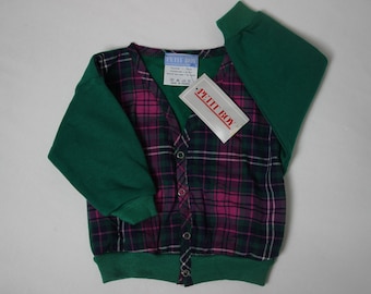New vintage cardigan, vest 80 years, green and purple vest