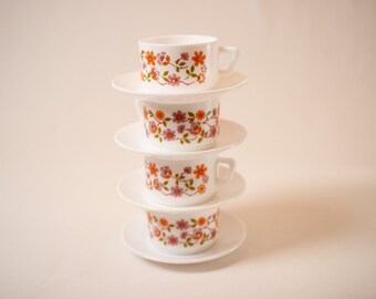 vintage cup, cup flowers, vintage dishes, dish flowers, crockery 1970