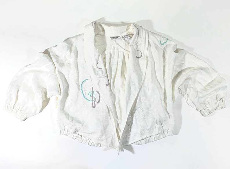 Vintage Beaded White Blazer Jacket