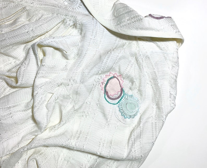 Vintage Beaded White Blazer Jacket
