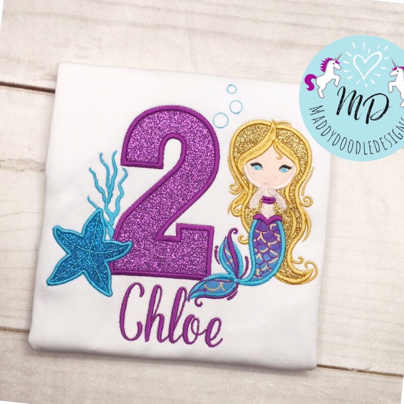 4th Mermaid theme Birthday shirt Appliqu\u00e9 Tutu outfit 2nd 3rd Available in 1st 5th 6th birthday numbers FREE SHIPPING!