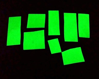 Random Scrap Samplier Pack - Glow In the Dark Vinyl Sticker Craft Sheet - 3M Photoluminescent Film 6900 HPPL