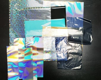 Random Imperfect Foil Scrap Sampler Pack - Picture is Example Only - Toner Transfer, Reactive Foil, Fusing Foil, Foiling, Laser Foil, Minc