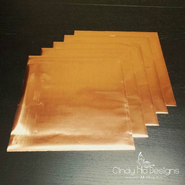 5 Sheets Shiny Rose Gold Heat Toner Laser Foil - 8 x 10 inches - Toner Transfer, Reactive Foil, Fusing Foil, Foiling, Laser Foil, Minc