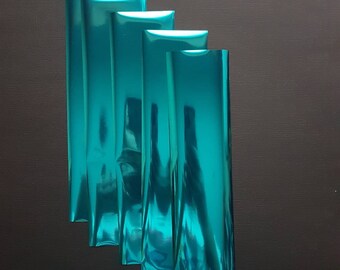 Shiny Turquoise Blue Heat Toner Laser Foil - 5 Sheets - 2 x 8 inches - Toner Transfer, Reactive Foil, Fusing, Foiling, Laser Foil, Minc