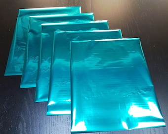 Shiny Turquoise Blue Heat Toner Laser Foil - 8 x 10 inches - Toner Transfer, Reactive Foil, Fusing, Foiling, Laser Foil, Minc