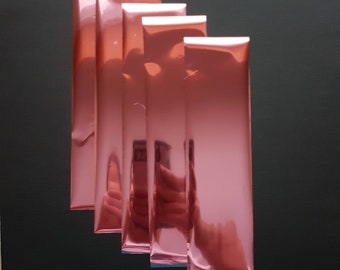 Shiny Light / Baby Girl Pink Heat Toner Laser Foil - 5 Sheets - 2 x 8 inches - Toner Transfer, Reactive, Fusing, Foiling, Laser Foil, Minc