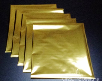 Shiny Gold Heat Toner Laser Foil - 8 x 10 inches - Toner Transfer, Reactive Foil, Fusing Foil, Foiling, Laser Foil, Minc