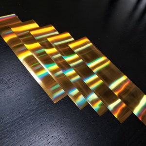 Holographic Gold Heat Toner Laser Foil 2 x 8 inches Toner Transfer, Reactive Foil, Fusing Foil, Foiling, Laser Foil, Minc image 1