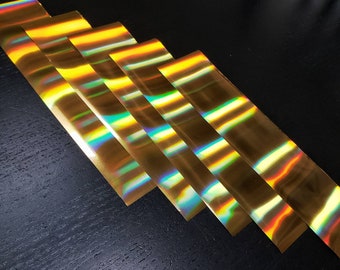 Holographic Gold Heat Toner Laser Foil - 2 x 8 inches - Toner Transfer, Reactive Foil, Fusing Foil, Foiling, Laser Foil, Minc