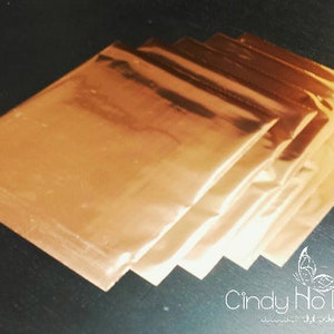 5 Sheets Shiny Rose Gold Heat Toner Laser Foil 8 x 10 inches Toner Transfer, Reactive Foil, Fusing Foil, Foiling, Laser Foil, Minc image 3