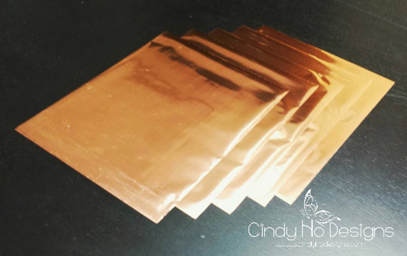 5 Sheets Shiny Rose Gold Heat Toner Laser Foil 8 x 10 inches Toner Transfer, Reactive Foil, Fusing Foil, Foiling, Laser Foil, Minc image 3