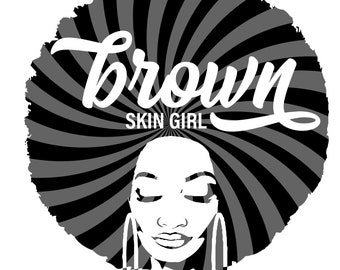 Brown Skin Girl Afro | Afro | Pretty Black Woman | Black Girl Magic | Digital Download | Instant Download