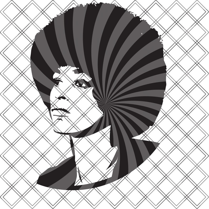 Angela Davis SVG Black History 365 Black Celebrity | Etsy