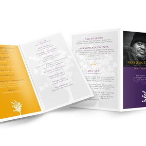 Modello di programma funebre / Microsoft Word / Design piegato 11" x 8,5" / Design funebre neutro / FP001