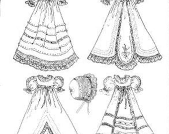 Four Tiny Heirloom Christening Dresses for 5" - 6" Dolls