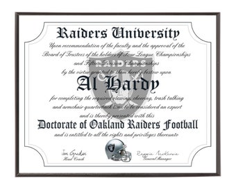 Personalized Wood Plaque of the Oakland Raiders for the Ultimate Football Fan