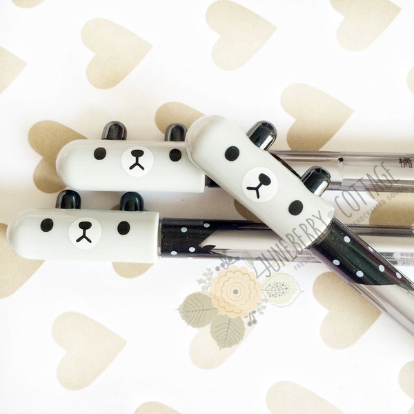 Panda Pen - Kawaii Pen, Cute Pen, Bear Pen, Planner Supplies, Super Cute, School Supplies