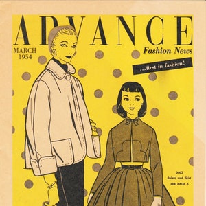 eBook Advance March 1954 Pattern Catalog 8 pages PDF Digital Download 1950s Patterns Sewing Patterns Vintage Patterns Sewing Ephemera