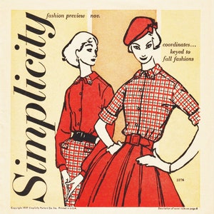 eBook Simplicity Nov 1957 Pattern Catalog 8 pages PDF Digital Download 1950s Patterns Sewing Patterns Vintage Patterns Sewing Ephemera