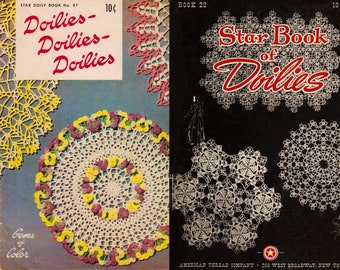 2 Crochet Doily Booklets From 1940s & 1950s PDF DIGITAL DOWNLOAD Doily Patterns Tatting Patterns Crochet Patterns Star Book of Doilies