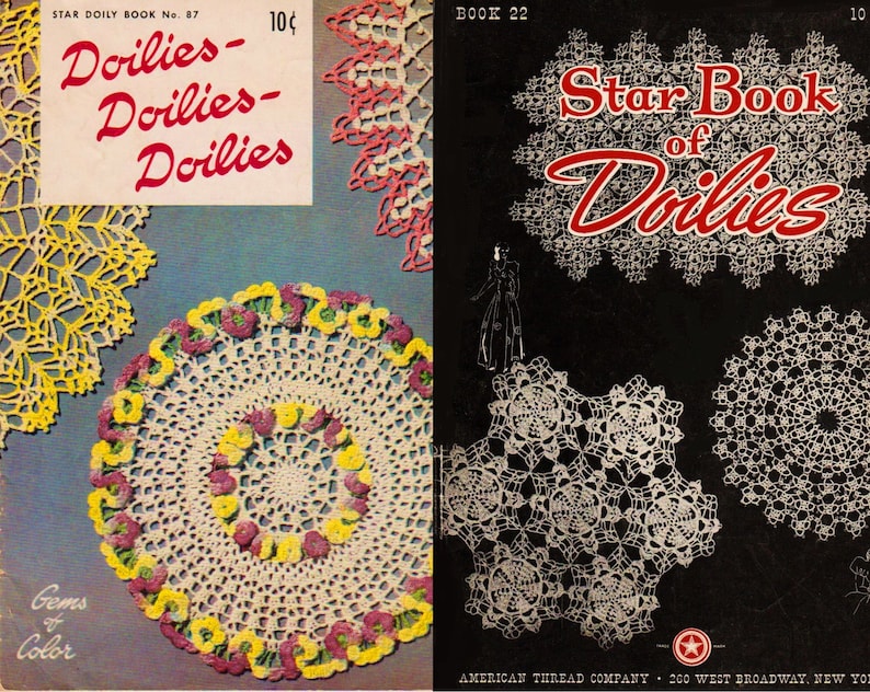 2 Crochet Doily Booklets From 1940s & 1950s PDF DIGITAL DOWNLOAD Doily