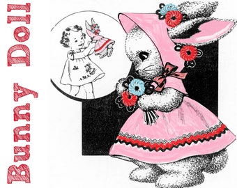Patrón de conejito vintage PDF DESCARGA INSTANTÁNEA Patrón de conejo de juguete de Pascua Patrón de muñeca vintage Patrón de juguete vintage Conejito de peluche Conejito de peluche