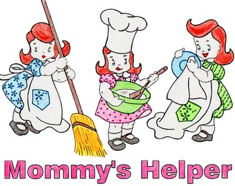 Mamas Helfer Stickmuster, Vintage Wochentag Geschirrtücher (PDF Download)