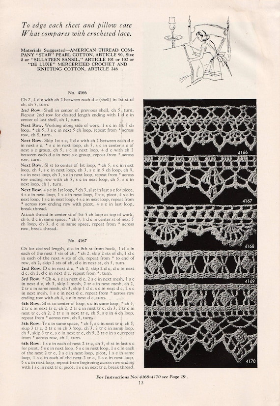 81 Vintage Crochet Edging Patterns Crochet Lace Pattern Pdf Etsy
