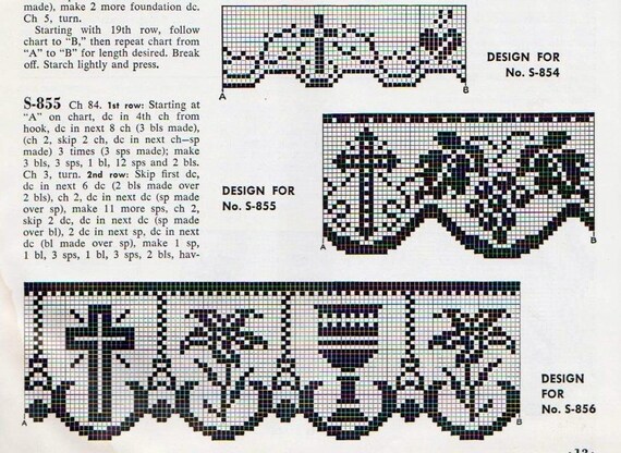 Filet Crochet Edging Chart