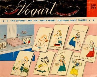 Vogart 138 PDF INSTANT DOWNLOAD, Pin Up Girls and Gay Ninety Misses Embroidery and Applique Transfers