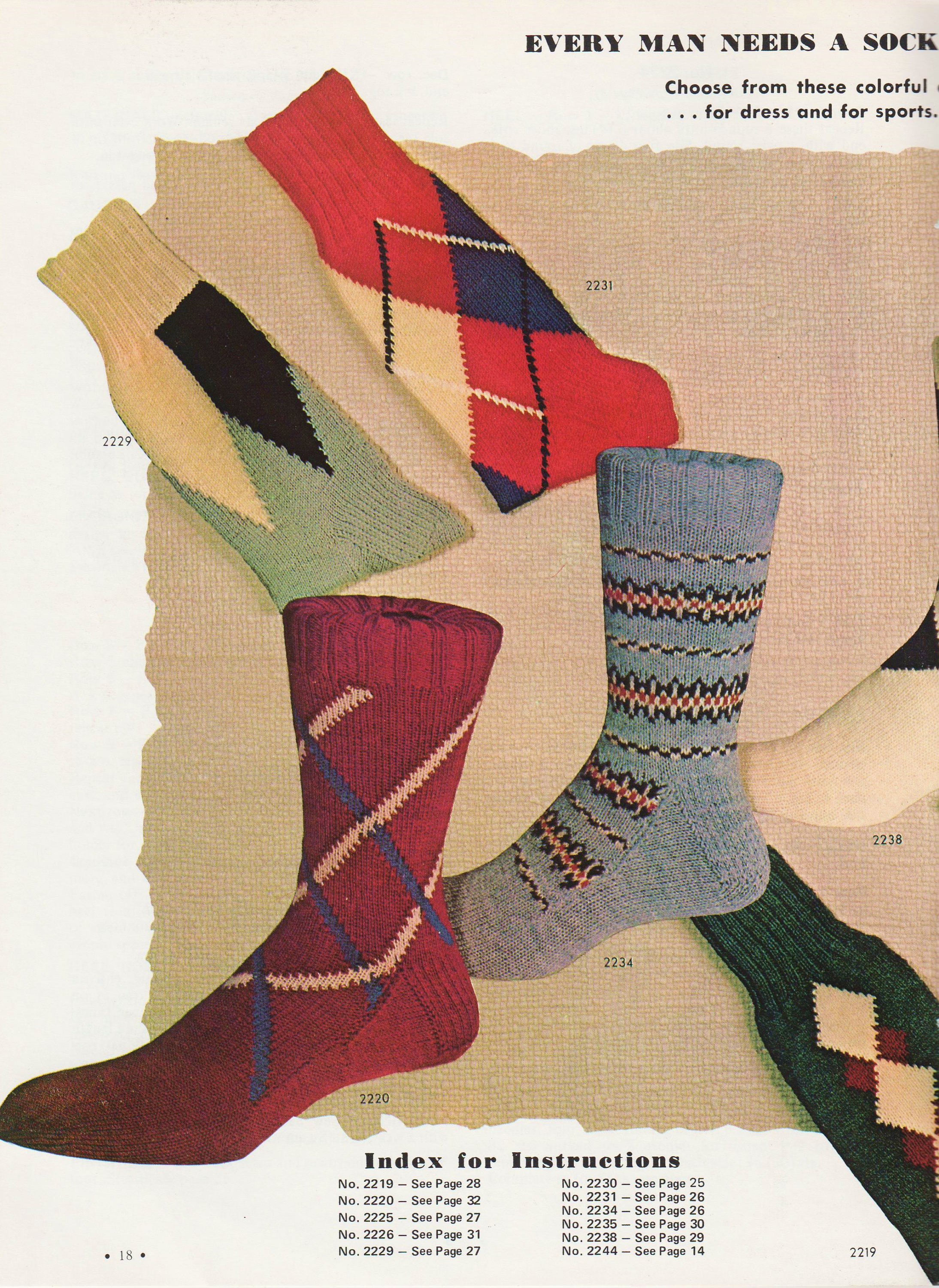 Vintage Socks Knitting Patterns PDF INSTANT DOWNLOAD Argyle Etsy