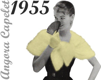 Bridal Wrap Knitted Cape Pattern Bridal Capelet Angora Wrap PDF Instant Download Pattern Bridal Stole Vintage Knitting Pattern Evening Wrap