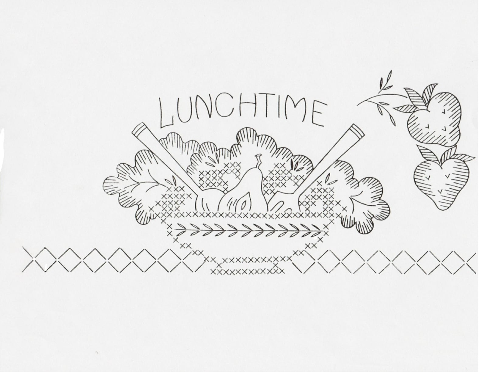 Vintage Tea Towel Embroidery Pattern DIANE 127 PDF Instant Etsy